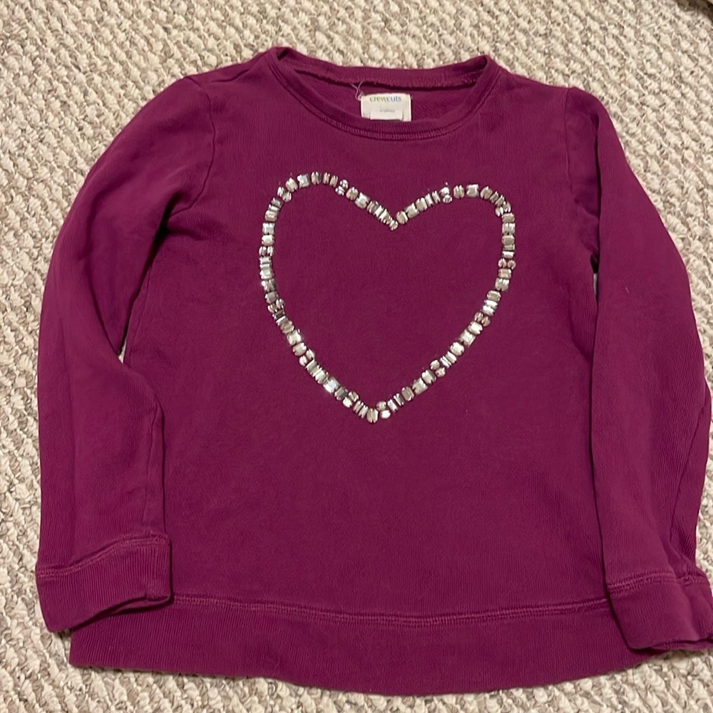 Crewcuts rhinestone heart terry sweatshirt. Size 10